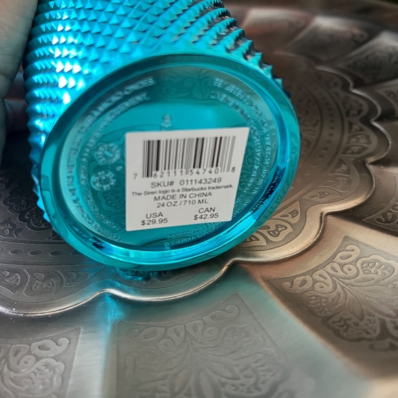 NWT STARBUCKS 2023 24 oz Aqua Studded Tumbler - Picture 4 of 6